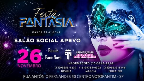 Baile à Fantasia Será Realizado No Dia 26 De Novembro 5338