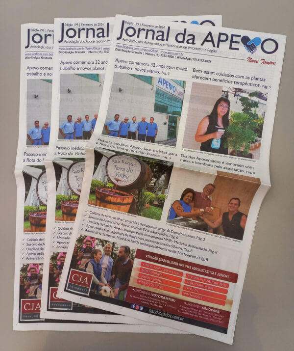 Edição de fevereiro do Jornal da Apevo está disponível aos associados