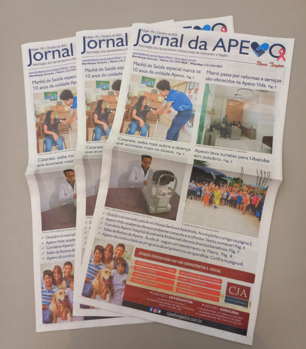 Edição de outubro do Jornal da Apevo está disponível aos associados